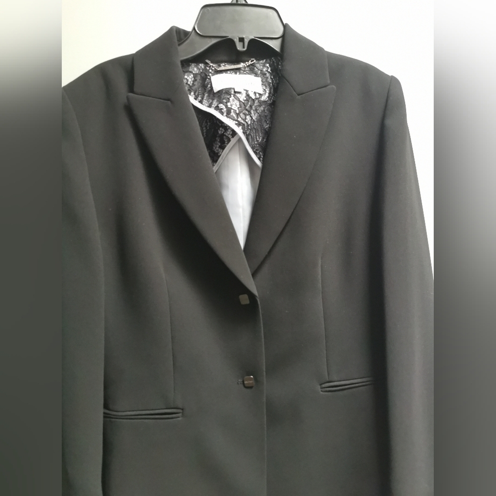 Clavin Klein Women's  2 Bottoms Blazer Black Size 6, 18" ptp - Picture 2 of 9